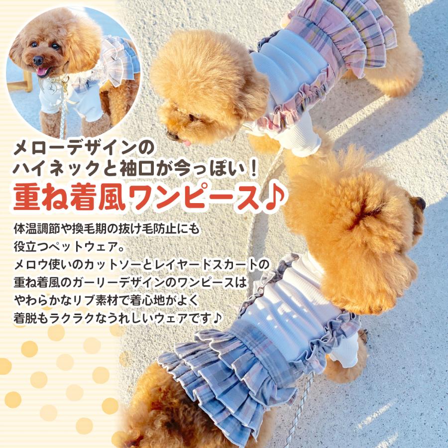犬服 ワンピース フリフリ 秋冬 冬 ダックス トイプードル おしゃれ