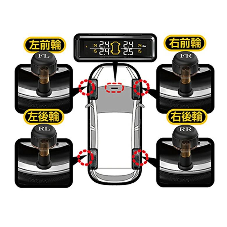 カシムラ タイヤ 空気圧 センサー KD-220 | Kashimura 車載用 車載 車 車用 空気圧センサー 温度 車内 TPMS アラーム USB給電 受信モニター｜phone-ta｜07