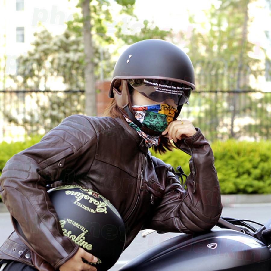 ハーフヘルメット バイクヘルメット レトロ風 ヘルメット 半帽 半ヘル 