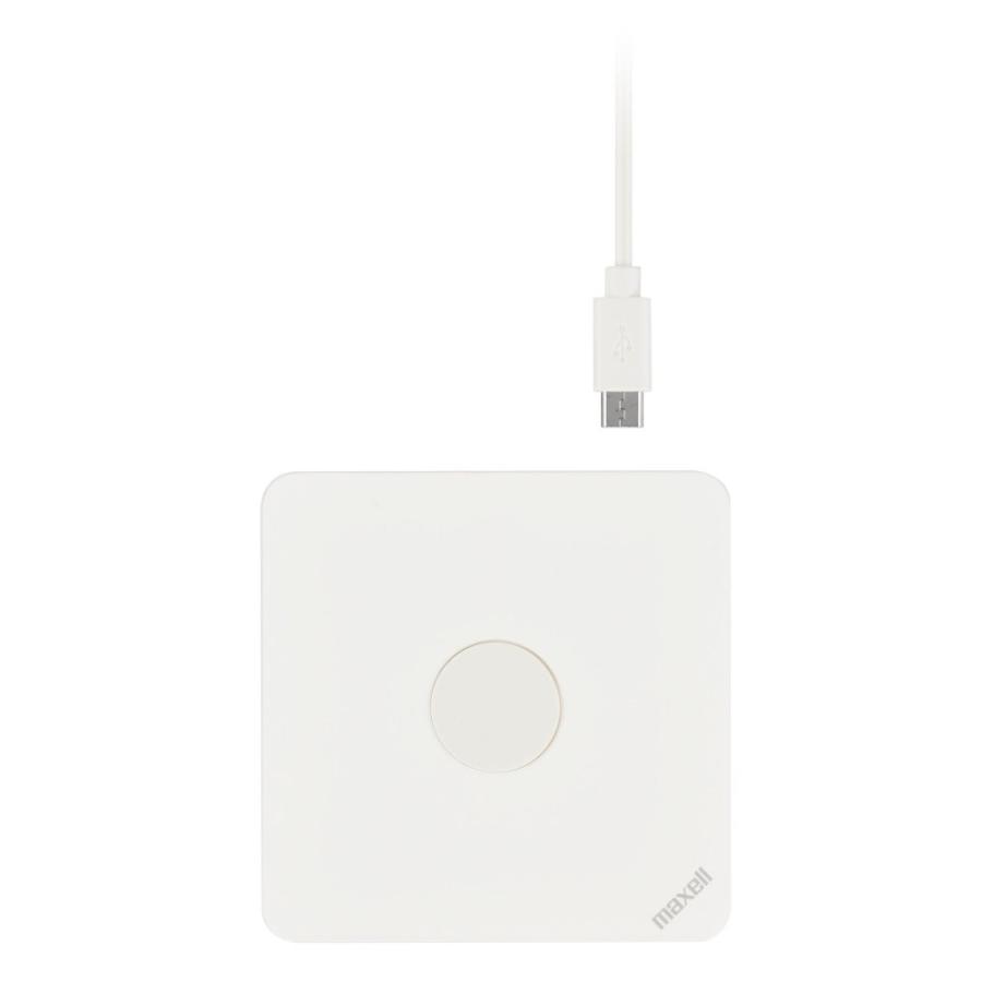 メール便発送・全国送料無料 Qi（チー）対応ワイヤレス充電器 maxell マクセル AirVoltage エアボルテージ WP-PD21WH ホワイト | maxell | 03
