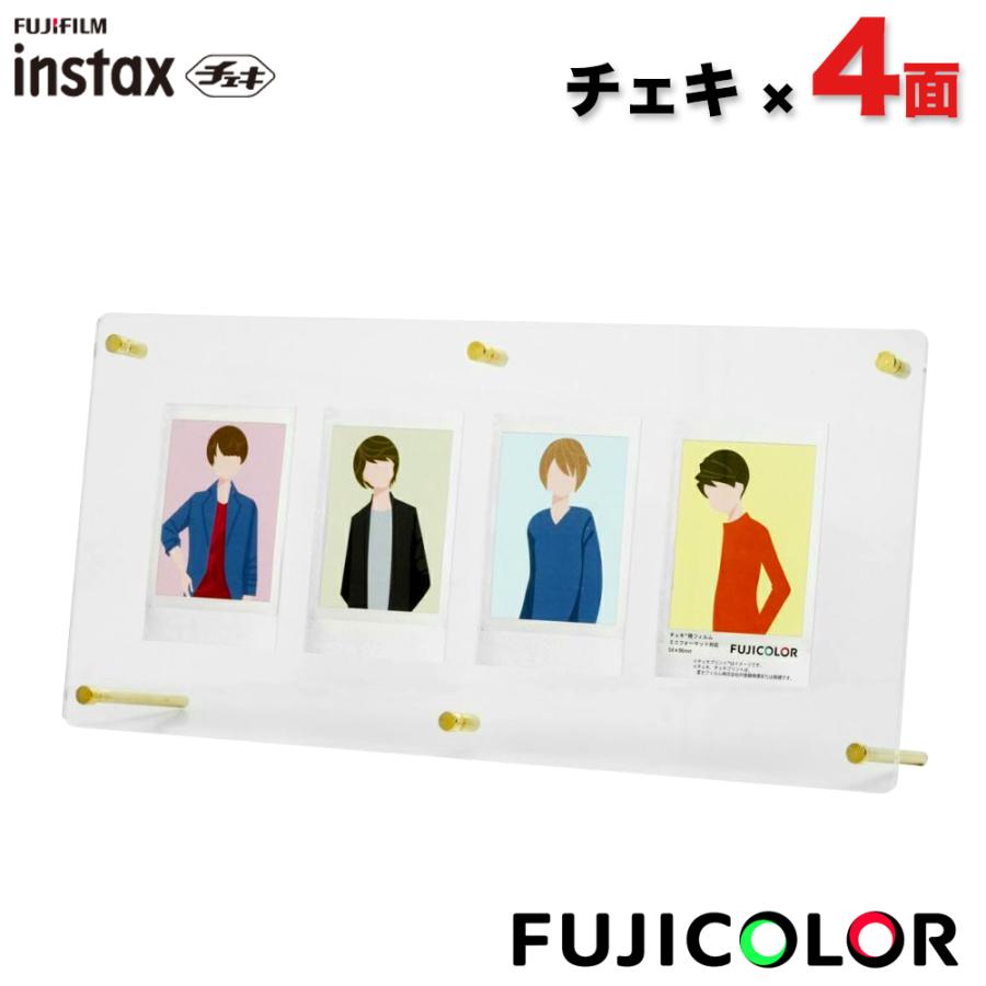 FUJICOLOR　PLAZA　レトロ　アクリルケース　フジカラープリント instax mini 【FUJIFILM純正】4枚 アクリルフレーム チェキ FUJICOLOR
