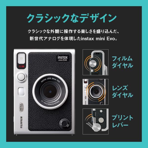 チェキ 【フィルム20枚付き】“チェキ” INSTAX mini Evo BLACK 富士