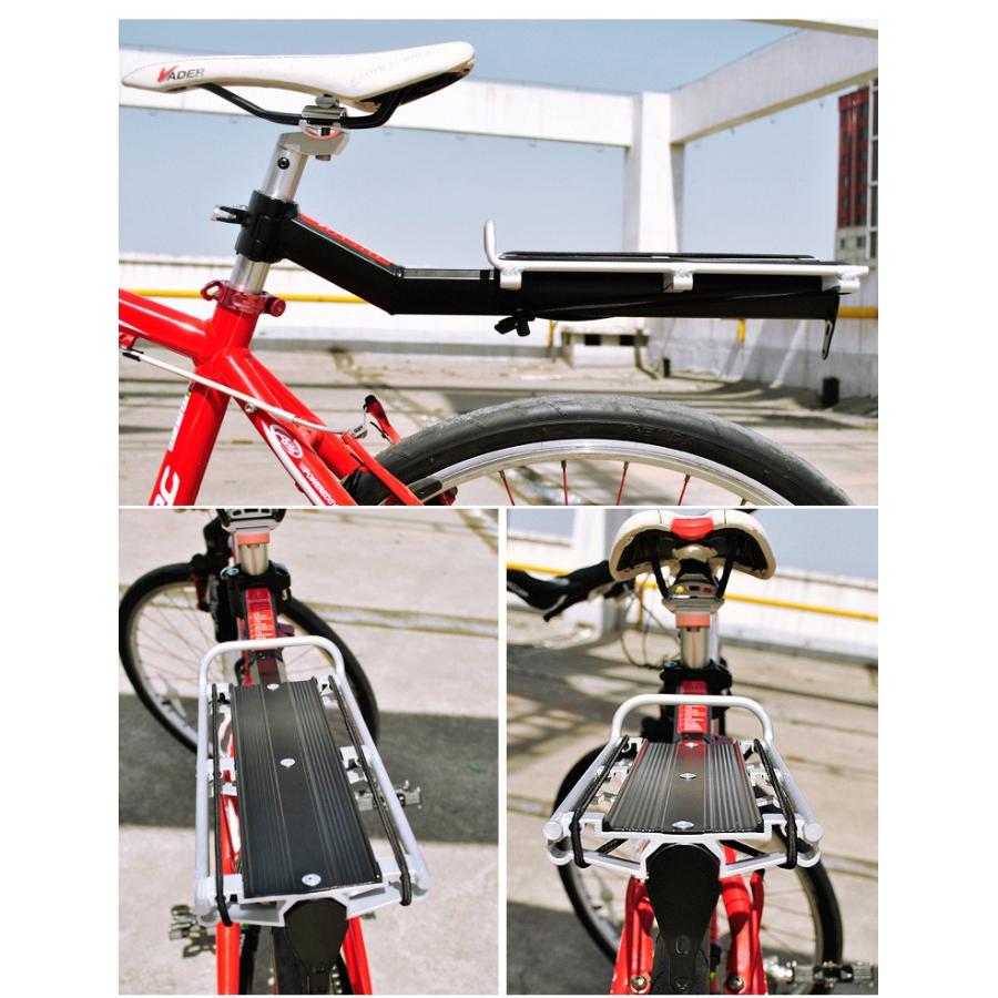 B034 リアキャリア 後付け 自転車用荷台 ゴムひも付 シートポストに