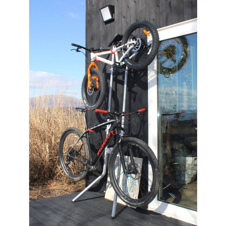 B130 Ninolite 壁掛け 自転車スタンド 2台用 50kg負荷可能 スリム