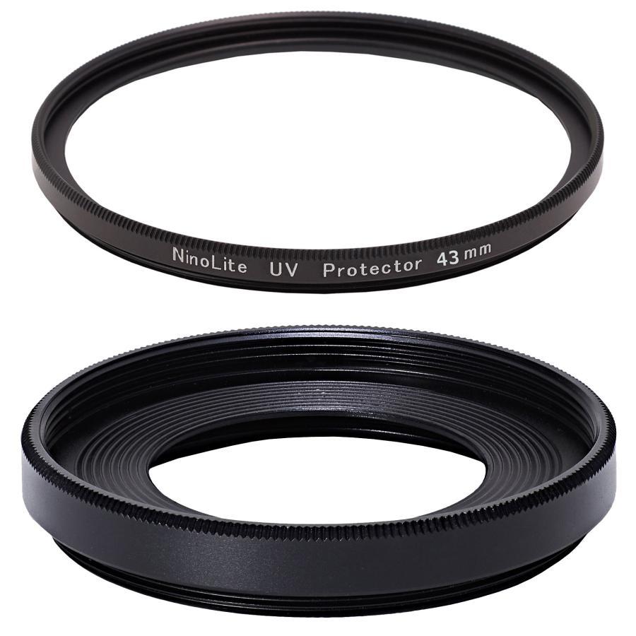 2点セット NinoLite EW-43 互換 レンズフード と UVフィルター 2点セット NinoLite EW-43 互換 レンズフード と UVフィルター
