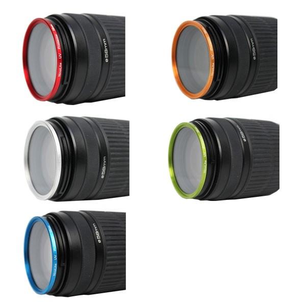 UVフィルター 55mm 5色選択 カメラ レンズ プロテクター 保護 フィルターの上からレンズキャップが取り付け可能な構造 カラーフィルター 径55ミリ｜photolife｜02
