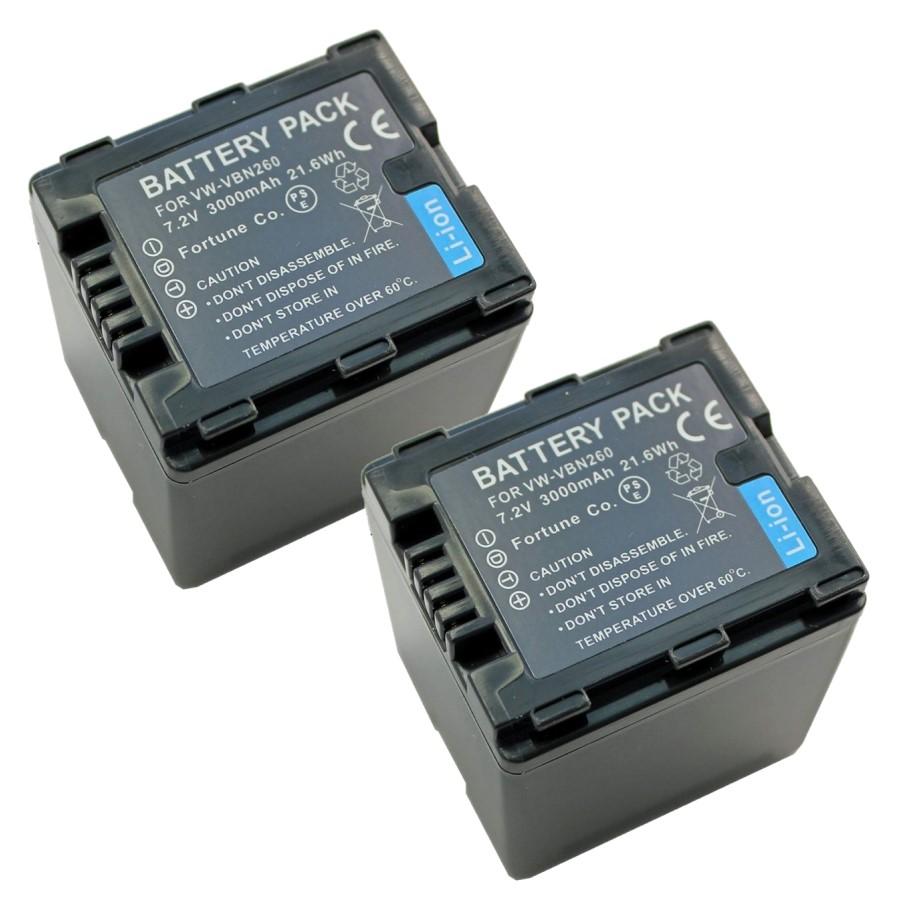 パナソニック Panasonic VW-VBN260 VW-VBN260-K 互換バッテリー 2個