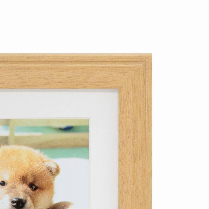 木製 フォトフレーム サイズ 六つ切り 6切り 軽い YM-9 ブラウン 額縁