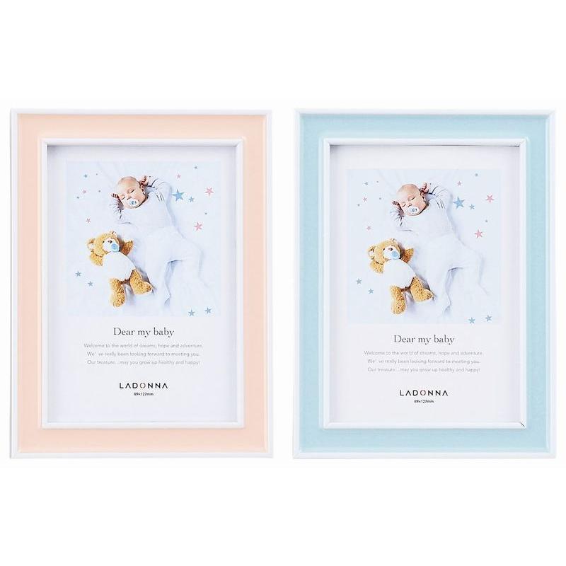 フォトフレーム L判 Lb41 L Pk Bl ベビーフレーム 壁掛け 卓上 写真立て Lサイズ シンプル プレゼント ラドンナ かわいい パステル 男の子 女の子 出産祝い 子供