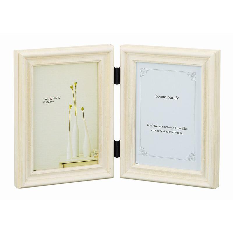 フォトフレーム L判 2枚 Df44 Ld Wh シャビー レトロ ツイン ダブル 写真立て 複数枚 卓上 アンティーク風 大人 女性 シンプル おしゃれ かわいい 木製 見開き Photoplus フォトプラス 通販 Yahoo ショッピング