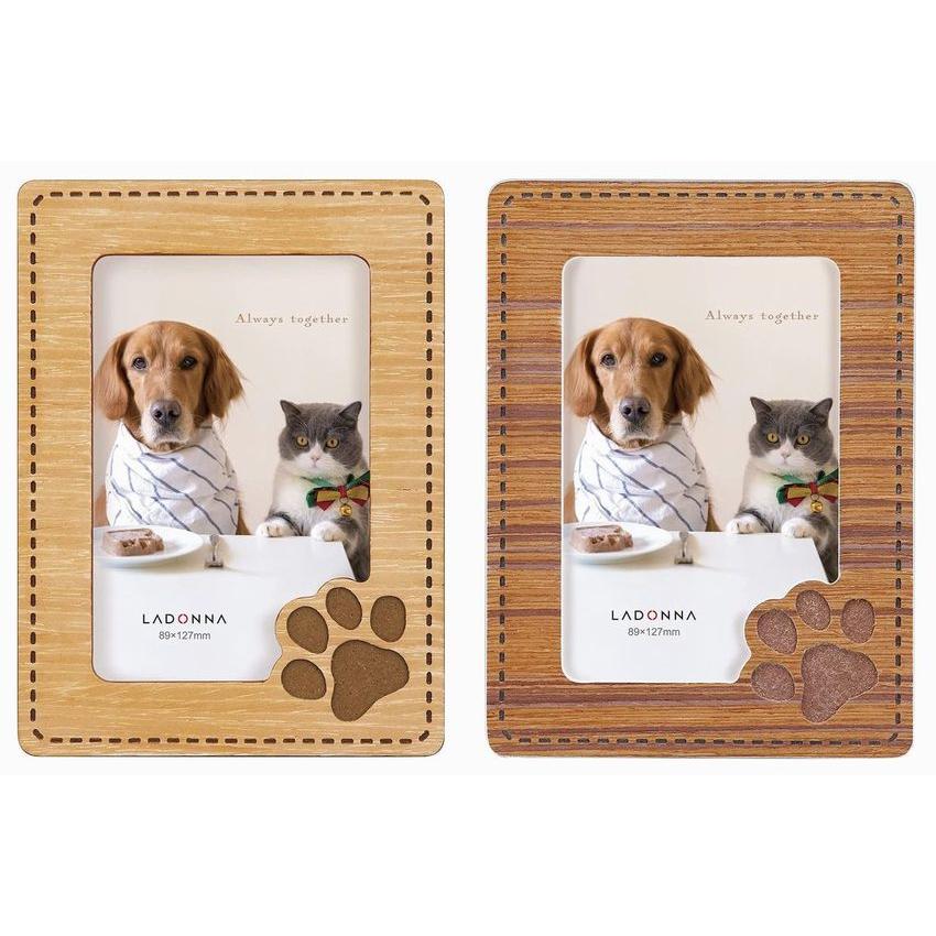 フォトフレーム L判 Pet23 L Nt Br 写真立て かわいい 犬 いぬ 猫 ねこ 足跡 肉球 愛犬家 愛猫家 プレゼント フォトスタンド シンプル ペット おしゃれ 安い 21新作モデル