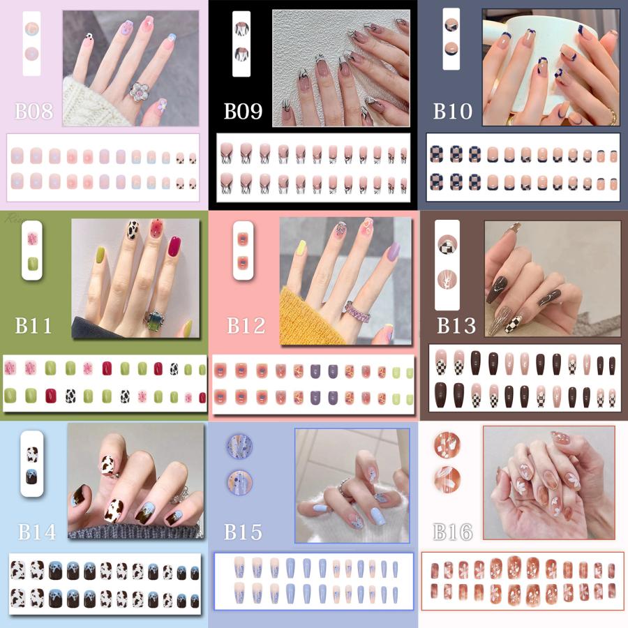 Risa（リサ） ネイルチップ 付け爪 チップ ショート ロング 24枚