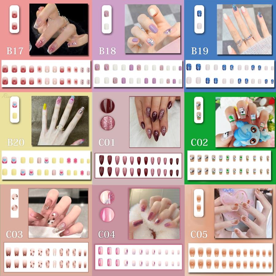 Risa（リサ） ネイルチップ 付け爪 チップ ショート ロング 24枚