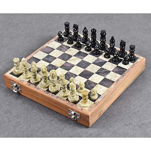 Royal Chess Mall − ソープストーン 手彫り チェスピース & ボードセット − 収納ケース付属 − ボード10枚 − Royal Chess Mall ソープストーン 手彫り チェスピース ボードセット 収納ケース付属 ボード10枚