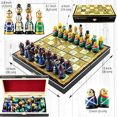 Russian Chess Set Russian Dolls-Themed Chess Board Game 1812年のナポレオン戦争Borodino Battle-軍事戦略Chess Set Matryoshka入れ子人形兵士Chess Pie Russian Chess Set Dolls Themed Board Game 1812年のナポレオン戦争Borodino Battle 軍事戦略Chess Matryoshka入れ子人形兵士Chess
