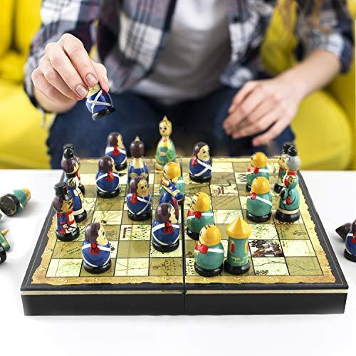 Russian Chess Set Russian Dolls-Themed Chess Board Game 1812年のナポレオン戦争Borodino Battle-軍事戦略Chess Set Matryoshka入れ子人形兵士Chess Pie Russian Chess Set Dolls Themed Board Game 1812年のナポレオン戦争Borodino Battle 軍事戦略Chess Matryoshka入れ子人形兵士Chess