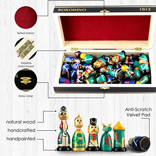 Russian Chess Set Russian Dolls-Themed Chess Board Game 1812年のナポレオン戦争Borodino Battle-軍事戦略Chess Set Matryoshka入れ子人形兵士Chess Pie Russian Chess Set Dolls Themed Board Game 1812年のナポレオン戦争Borodino Battle 軍事戦略Chess Matryoshka入れ子人形兵士Chess