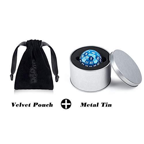 DNDND パープル 100面メタルダイス シングル D100 多面体ダイス メタルケースとベルベットポーチ付き (紫に白の数字) DNDND パープル 100面メタルダイス シングル D100 多面体ダイス メタルケースとベルベットポーチ付き 紫に白の数字