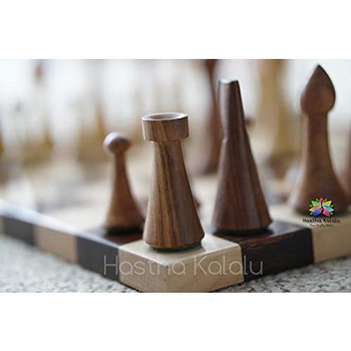 海外品 Hastha Kalalu|メイプルとクルミ材を使用した手作りチェスボード/両面チェスボード14 x 14インチ (ボードのみ) 【FKP9170644264】(32978円)