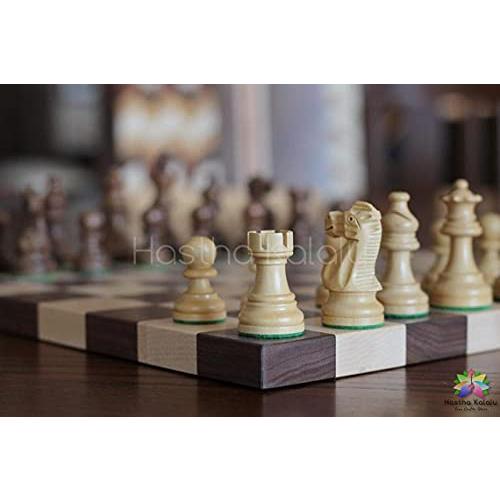 海外品 Hastha Kalalu|メイプルとクルミ材を使用した手作りチェスボード/両面チェスボード14 x 14インチ (ボードのみ) 【FKP9170644264】(32978円)
