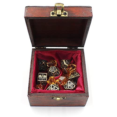 Dahan ダイス ギフトセット 中空真鍮ダイスセット ジャーナルと木製ペン ブロンズ シルバー Dahan ダイス ギフトセット 中空真鍮ダイスセット ジャーナルと木製ペン ブロンズ シルバー −