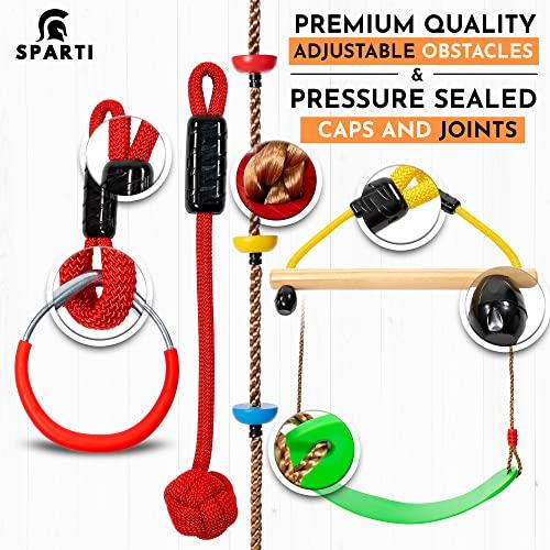 【初期/レア】 SPARTI Ninja Warrior 障害物コース 子供用 - 56フィート ニンジャスラックライン 12個のアクセサリー付き - 裏庭プレイセット 子供用 - スラックライン 障 【CEG9290210716】(33408円)