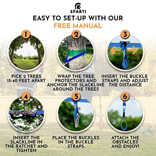 【初期/レア】 SPARTI Ninja Warrior 障害物コース 子供用 - 56フィート ニンジャスラックライン 12個のアクセサリー付き - 裏庭プレイセット 子供用 - スラックライン 障 【CEG9290210716】(33408円)