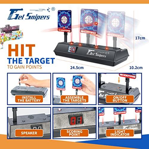 ゲルスナイパーズ電動トイガン-電子式デジタルスコアリングターゲット付きフルキット、1万個の水ビーズアンモジェル、充電式バッテリー、大人の屋外ゲーム活 ゲルスナイパーズ電動トイガン 電子式デジタルスコアリングターゲット付きフルキット 1万個の水ビーズアンモジェル 充電式バッテリー