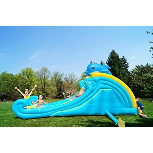 [即日発送] Clapjoycamp インフレータブル ウォータースライド クライミングウォール、スプラッシュプール、ウォーターキャノン、ダブルレーン、ドルフィンテーマ 屋内 【BCD2473954576】(88967円)