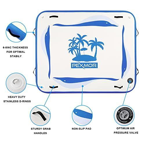 PEXMOR 5 ftインフレータブルフローティングドック、ノンスリップ面付インフレータブルウォータープラットフォームスイムデッキ、レイクプールビーチオーシ PEXMOR ftインフレータブルフローティングドック ノンスリップ面付インフレータブルウォータープラットフォームスイムデッキ
