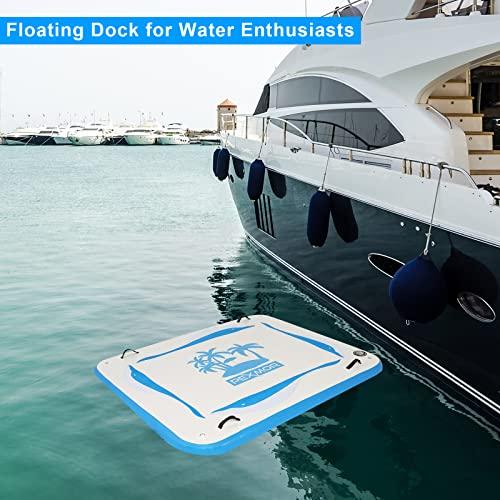 PEXMOR 5 ftインフレータブルフローティングドック、ノンスリップ面付インフレータブルウォータープラットフォームスイムデッキ、レイクプールビーチオーシ PEXMOR ftインフレータブルフローティングドック ノンスリップ面付インフレータブルウォータープラットフォームスイムデッキ