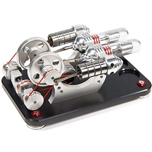 PFCKE熱風スターリングエンジンモーター教育模型玩具電気発電機LEDライトキット大人向けティーチングスターリングエンジンキット卓上教育玩具エンジニア向け 