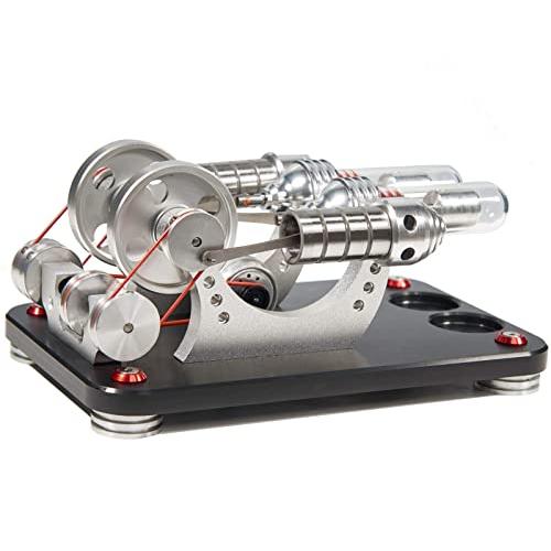 PFCKE熱風スターリングエンジンモーター教育模型玩具電気発電機LEDライトキット大人向けティーチングスターリングエンジンキット卓上教育玩具エンジニア向け 