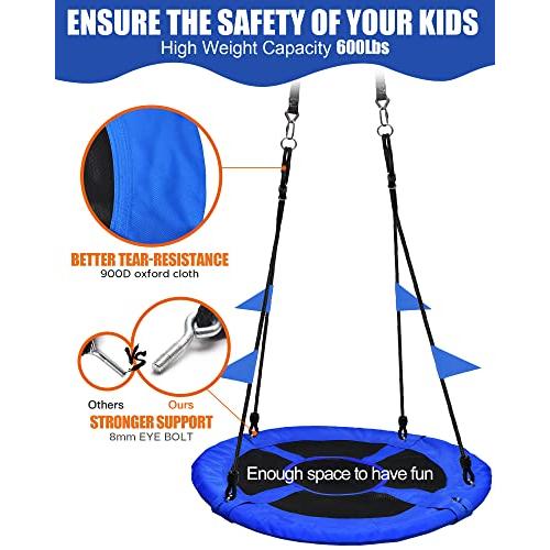 PACEARTH 吊り下げ式ツリーテント 耐荷重660ポンド 円盤型ブランコテント 2イン1 取り外し可能なツリーハウス 40インチツリーブランコ 子供用 屋外 屋内 ツ PACEARTH 吊り下げ式ツリーテント 耐荷重660ポンド 円盤型ブランコテント 2イン1 取り外し可能なツリーハウス 40インチツリーブランコ 子供用 屋外 屋内