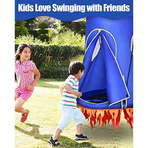 PACEARTH 吊り下げ式ツリーテント 耐荷重660ポンド 円盤型ブランコテント 2イン1 取り外し可能なツリーハウス 40インチツリーブランコ 子供用 屋外 屋内 ツ PACEARTH 吊り下げ式ツリーテント 耐荷重660ポンド 円盤型ブランコテント 2イン1 取り外し可能なツリーハウス 40インチツリーブランコ 子供用 屋外 屋内