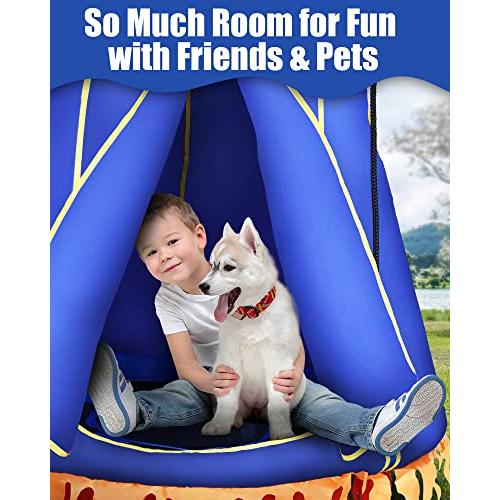 PACEARTH 吊り下げ式ツリーテント 耐荷重660ポンド 円盤型ブランコテント 2イン1 取り外し可能なツリーハウス 40インチツリーブランコ 子供用 屋外 屋内 ツ PACEARTH 吊り下げ式ツリーテント 耐荷重660ポンド 円盤型ブランコテント 2イン1 取り外し可能なツリーハウス 40インチツリーブランコ 子供用 屋外 屋内