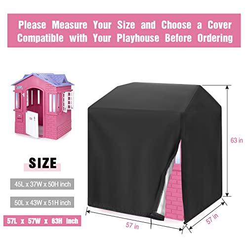 Hengme Playhouse CoverOutdoor Wooden Kids Playhouse Covers 57"L×57"W×