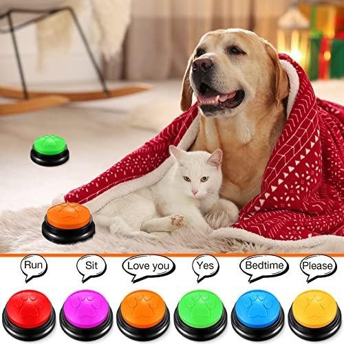 通信用ドッグボタン6個録音可能ボタンドッグトーキングボタン30秒ボイスレコードペットインタラクティブトレーニング事務用ブザーホームドッグお