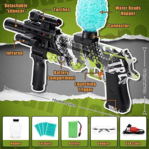 iTechjoyジェルブラスター玩具、水ジェル玉ビーズ4万個入りスプラッターボール玩具屋外チームゲームキッズギフト用ゴーグル、12歳以上 (緑) iTechjoyジェルブラスター玩具 水ジェル玉ビーズ4万個入りスプラッターボール玩具屋外チームゲームキッズギフト用ゴーグル 12歳以上 緑