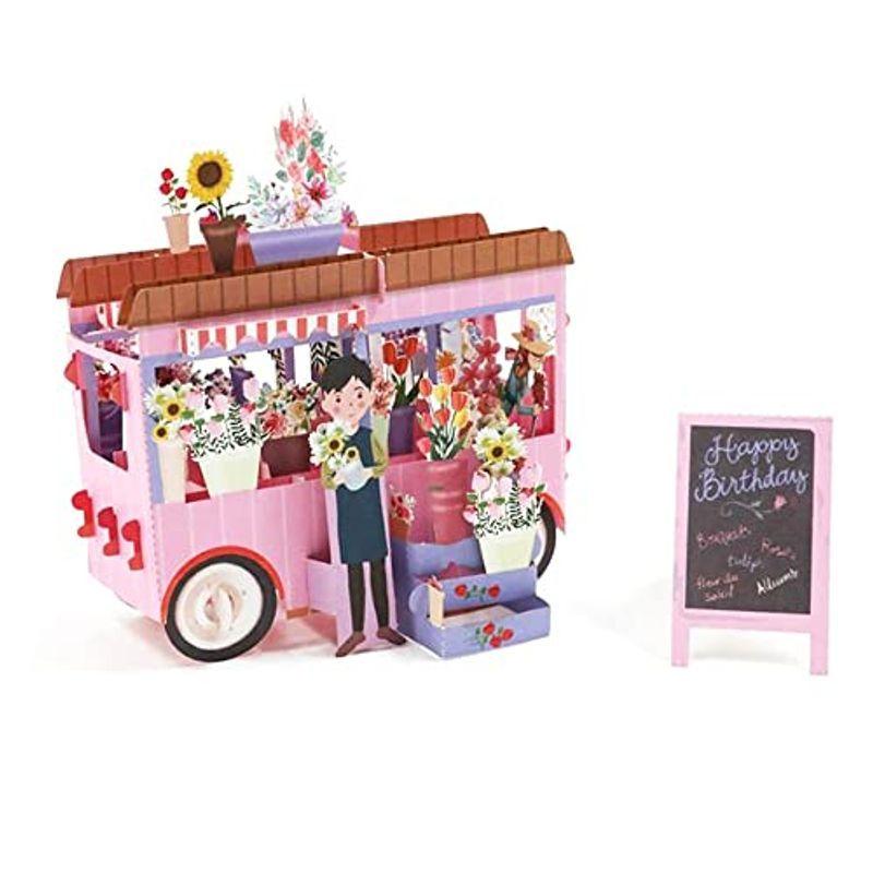 猫仙人 カード 移動式の花屋 誕生日カード グリーティングカード 移動販売車の花屋 メッセージカード 多目的カード 立体 文房具 贈り物 ギ Pia Store 通販 Yahoo ショッピング