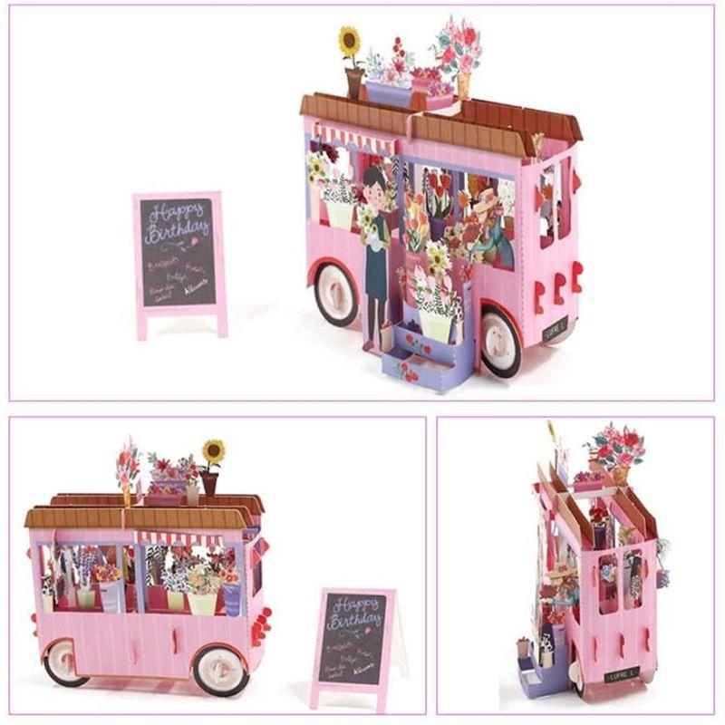 猫仙人 カード 移動式の花屋 誕生日カード グリーティングカード 移動販売車の花屋 メッセージカード 多目的カード 立体 文房具 贈り物 ギ Pia Store 通販 Yahoo ショッピング