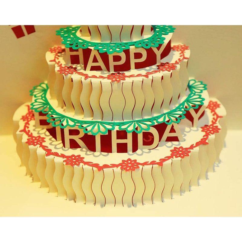 Ojsensai 切り絵立体バースデーケーキ 誕生日カード レッドグリーティングカード 手作り オリジナル バースデーケーキ３ｄ Pop U Pia Store 通販 Yahoo ショッピング