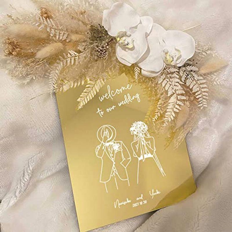 ミラーウェルカムボード ウェディング ウェルカムスペース イラストデザイン サイズ 装花セット 001 Pia Store 通販 Yahoo ショッピング