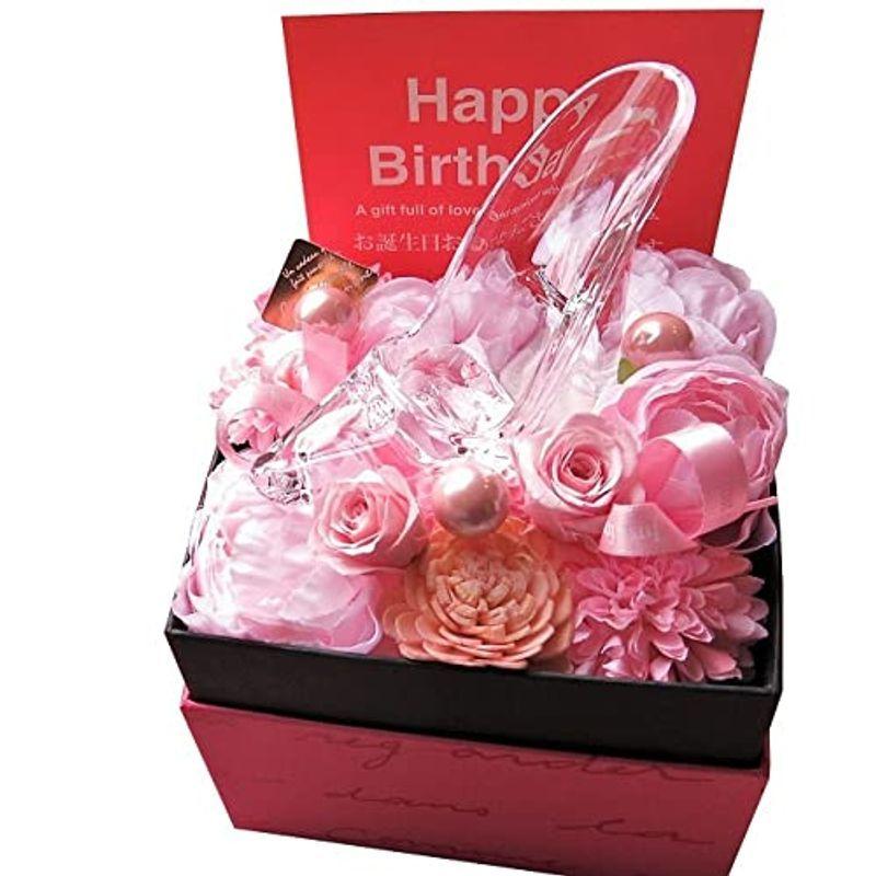 誕生日プレゼント 友人 友達 シンデレラ ガラスの靴入り サプライズ 花束風 クリアーケース付き プリザーブドフラワー入りギフト 人気 彼女 Pia Store 通販 Yahoo ショッピング