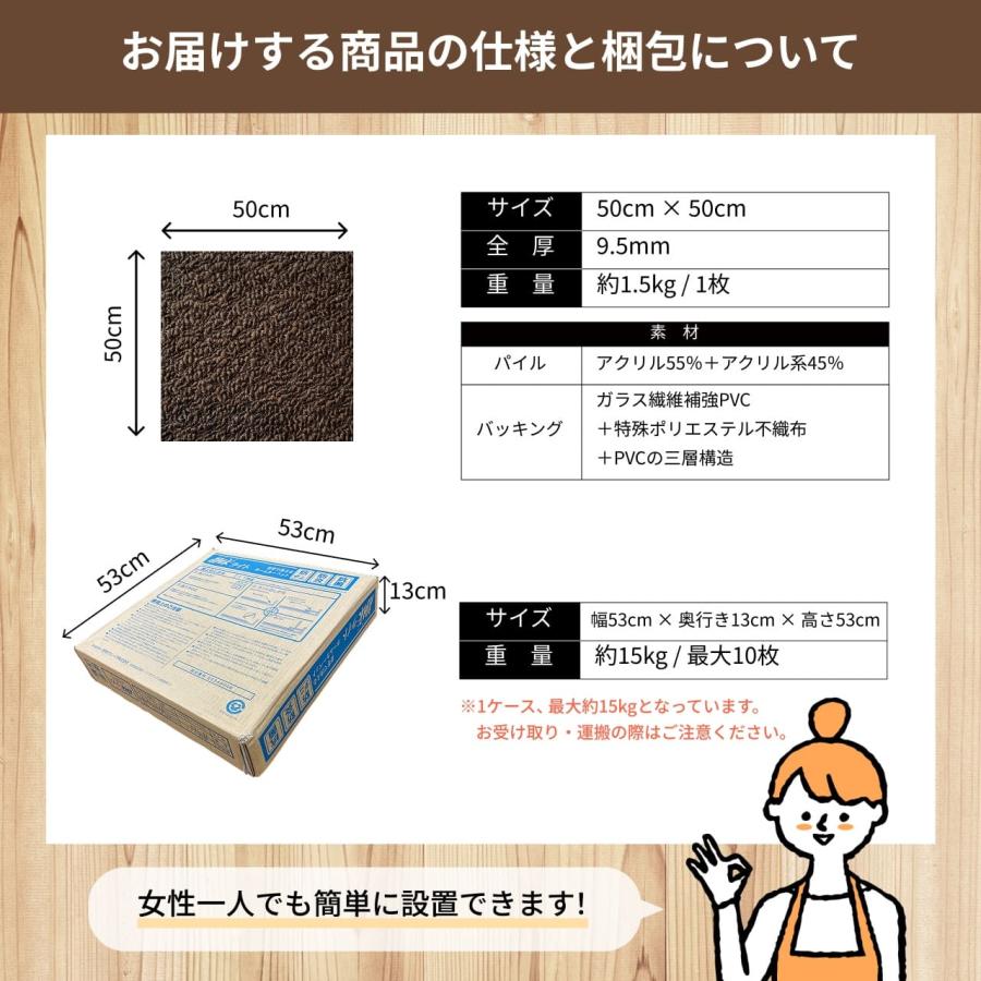 日東紡マテリアル 防音マット 防音カーペット 静床ライト 50×50cm 5枚