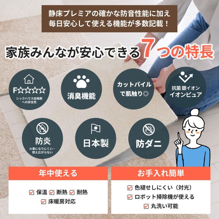 日東紡マテリアル 防音マット 防音カーペット 静床プレミア50cm×50cm 1