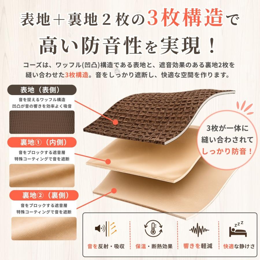 防音専門ピアリビング 防音カーテン 遮音カーテン 完全遮光 5重構造