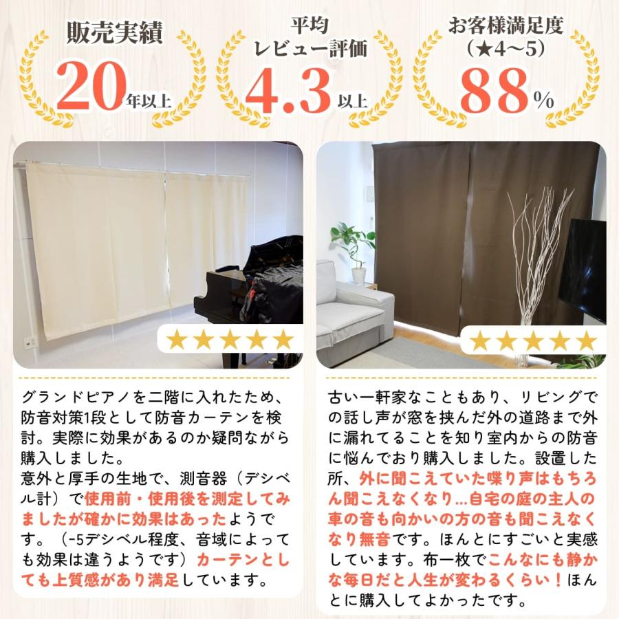 防音専門ピアリビング 防音カーテン 遮音カーテン 完全遮光 5重構造