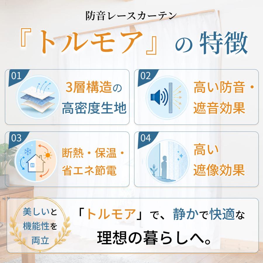 防音専門ピアリビング 防音レースカーテン 防音カーテン トルモア既製
