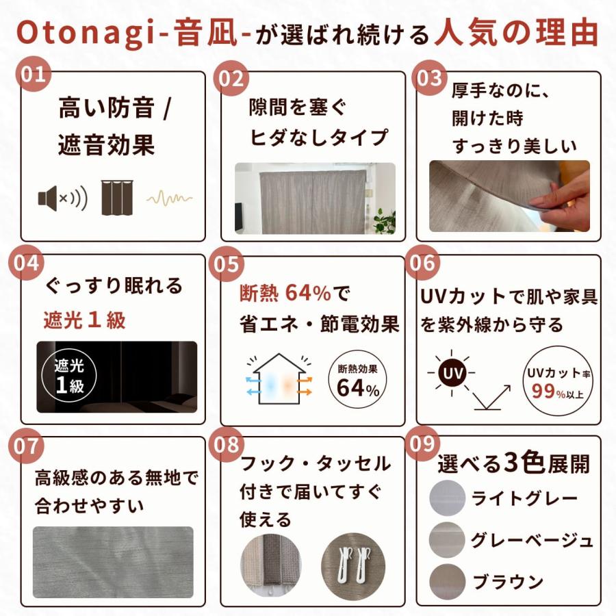 防音専門ピアリビング 防音カーテン 遮音カーテン Otonagi 旧コーズ